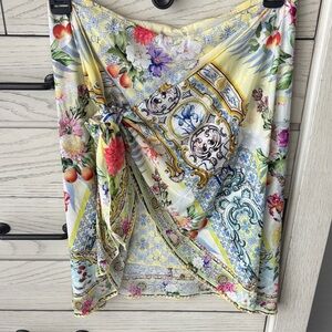 Camilla Multicolor Floral and Baroque Print wrap